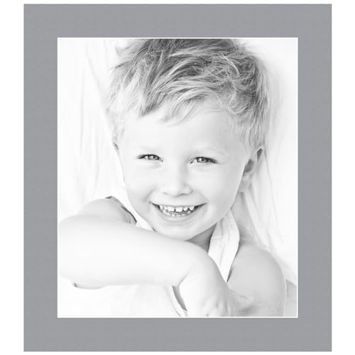 12x14 Silver/Silver Custom Mat for Picture Frame with 8x10 Opening Size (Mat Only, Frame NOT Included) - 8 Pack