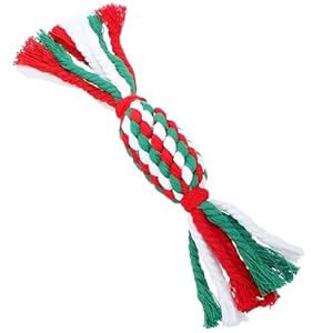 Holiday Rope Dog Toy Set, Cotton Chew Toys for Pet, Interactive Teething Toys for Dogs, Suitable for All Dog Sizes