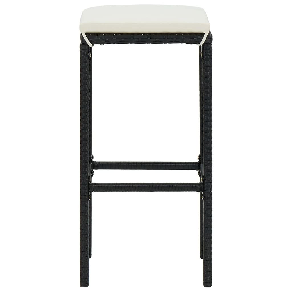 vidaXL Ensemble de Jardin 3 pcs Table et Chaises avec Coussins Noir
