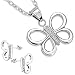 Produktbild Autiga® Damen Schmuck-Set Halskette mit Anhänger Schmetterling Butterfly Ohrringe Ohrstecker Zirkonia Kristall Geschenk Silber