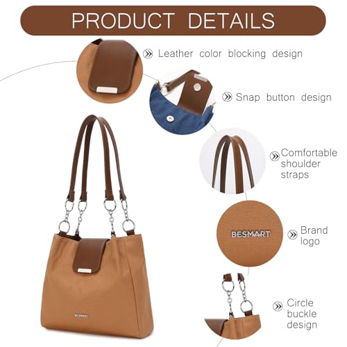 BESMART Denim Canvas Tote Bag Shoulder Bags for Women, Women's Handbag with Circle Chain, Female Satchel for Daily/Commuter4