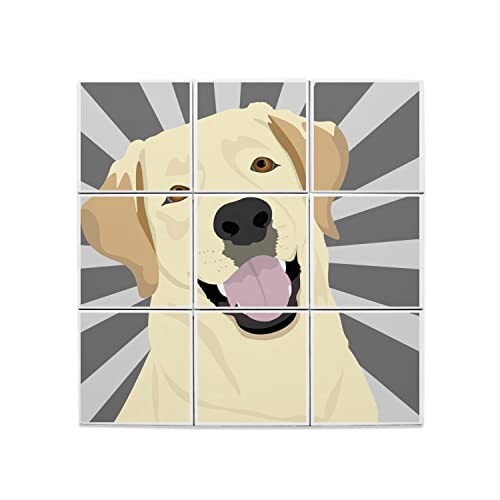 Carreaux céramique labrador blanc 15x15 cm lot de 9 fresque murale