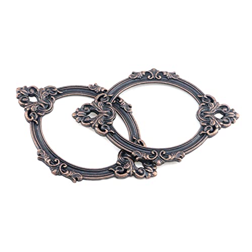 Crapyt Vintage Label Holder Zinc Alloy Tag Holder 55X43Mm Home School Office Cabinet Card Slot Shelf Frame Label Holder,Red Bronze,12Pcs #TOP5