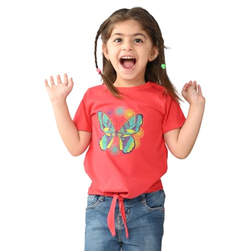 Image of BONKIDS Girls Tshirt (BON9475 4-5Y) Tomato Red