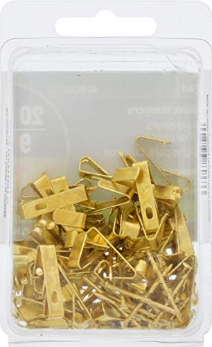 Image of Hillman 42083 Brass Conventional Picture Hangers (20lb) 50 Pack