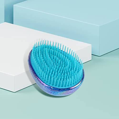 VinBee Detangler Hair Brush Detangling Hair Extension Brush for Women Girls and Kids childrens Mini Compact Hair Brush Comb Wet Dry knot Long Hair-Blue and Pink 2Pc Set - Image 3