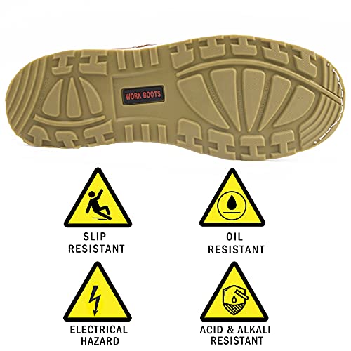 Work Boots for Men, 6" Soft/Composite Toe Slip Resistant Puncture-proof EH Moc Toe Men's Work Boots4