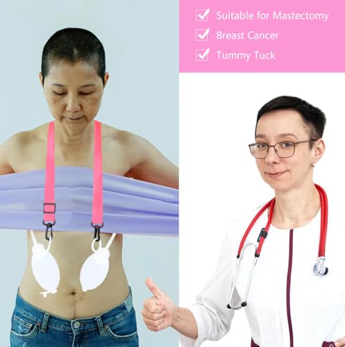Image of 3Pcs Shower Lanyard for Mastectomy Drain Holder; Breast Cancer /Abdominal Debridement /Tummy Tuck Patients Surgical Drain Holder; Breast Surgery Recovery Care Package