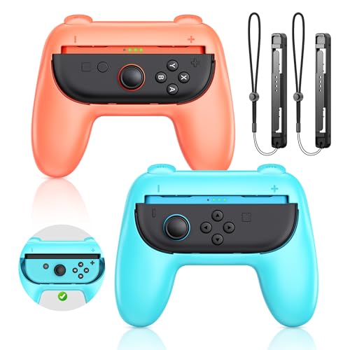 WAXITY [Switch 2/1 Kompatibel] 2 Pack Controller Griffe für Nintendo Switch 2 Joy-Cons (2025), Ergonomische Handheld Handgriffe für Joy Con2/1, Komfort Grip halter für Switch Zubehör
