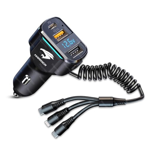 �n���A�[ �ԍڏ[�d�� �}���[�d �f���A��USB+65W PD�Ή� 3�|�[�g �L�k��Type-C�P�[�u���t���n���A�[ 30�n 60�n 80�n �J�[�`���[�W���[ Huawei iPhone Android �X�}�z �^�u���b�g �[�d �V�K�[�\�P�b�g 12V-24