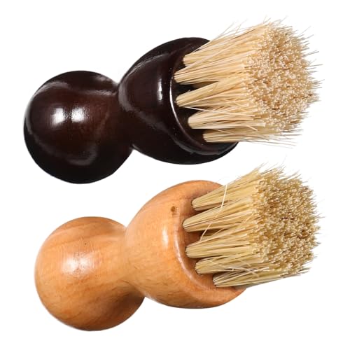 TOPPERFUN 2 Piezas Cepillo Aplicador para Limpieza y Pulido de Calzado Cerdas Profundas para Cuero y Accesorios Mini Portátil para para y Oficina