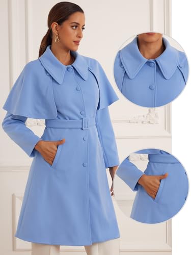 Allegra K Winter Coats for Women's Single-Breasted Work Casual Outwear Long Peacoat Jacket Coat2