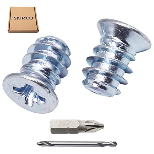 SKIR'CO (100 pcs) Zinc Plated Euro Screws 6.2 x 9 mm, Drawer Runner Screws, Flat Countersunk Head (Drill Bit Included) - Image 2