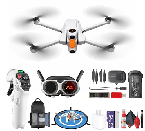Antigravity A1 8K 360 Drone Standard Bundle | AI Tracking Obstacle Avoidance 249g Foldable Auto Return 10km Transmission (DE001-01) + 64GB Card + Sling Backpack + Landing Pad + More (27pc Bundle)