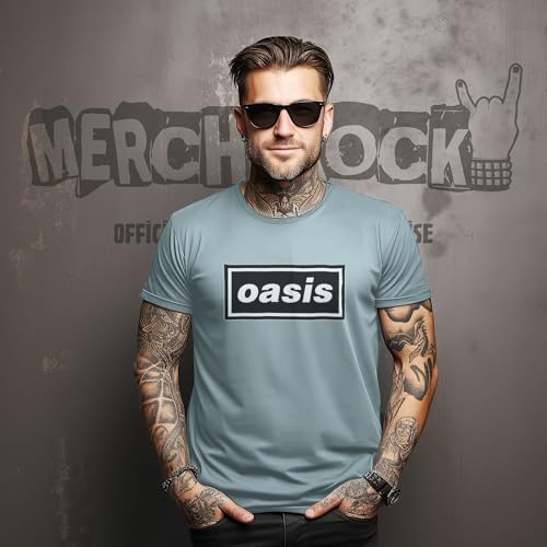 Oasis Men's Decca Band Logo T-Shirt Light Blue | Officially Licensed Merchandise2