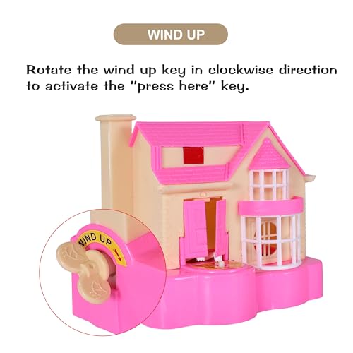 Image of Toyzone Puppy House Coins Bank (Pink) | Classic Puppy House Toy | Coin Stealing Puppy House | Coin Collecting Saving Box | Piggy Bank | Kids 1-8 Years