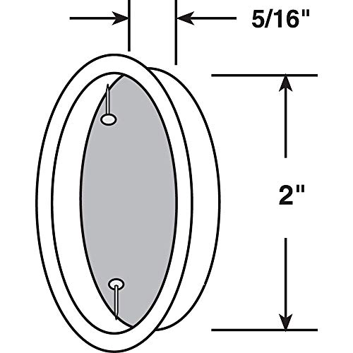Prime-Line N 7208 Tirador de Dedo para Puerta de Clóset de 2 Pulgadas en Bronce Clásico (Paquete de 2) miniatura 2