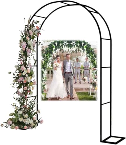 MISKYN Arco for Plantas De Metal for Rosal Trepador, Marco De Soporte De Jardín con Base, Arco Jardin Exterior, Negro 140X230cm 180X230cm 300X230cm,Negro,W3.5M*H2.2M