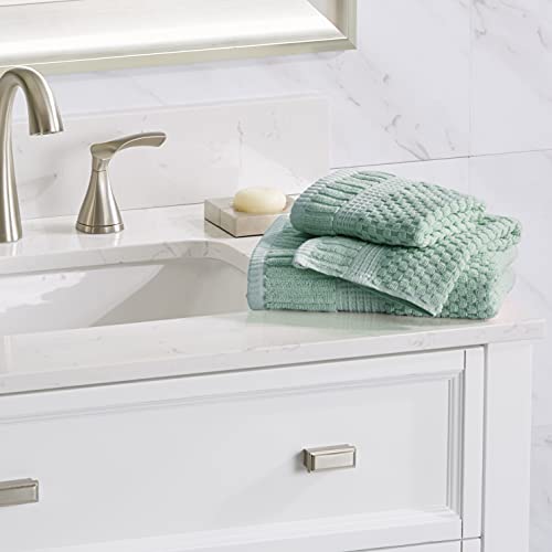 Ny Loft 100% Cotton Hand Towel 6 Pack | Super Soft & Absorbent Quick-Dry Hand Towels 16" X 28" |Textured And Durable Cotton | Trinity Collection (6 Pack Hand Towel, Dark Grey) #TOP2