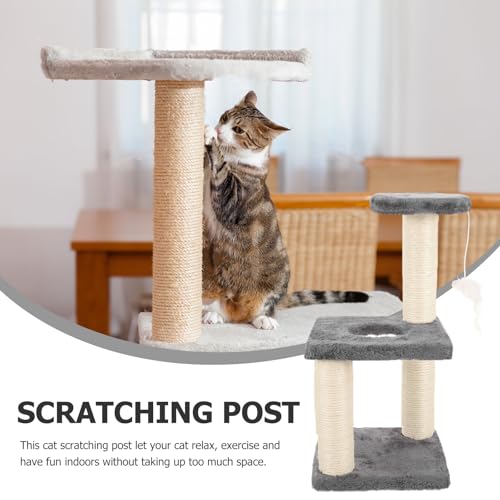 Rascador para Gatos Torre Multinivel con Poste de Sisal Gris miniatura 7