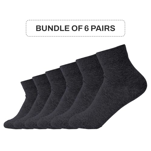 Image of Women's Diabetic Socks - 6 Pairs, Non-Binding, Soft Cotton, Comfort Fit, Breathable & Trendy, Made in Korea, Size 5-9