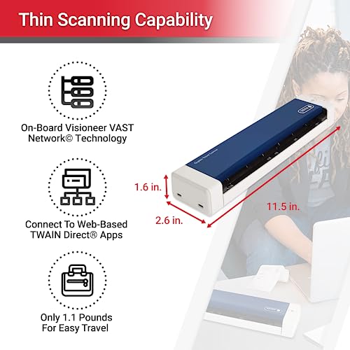 Scanner recto-verso Xerox Duplex Travel Visioneer 600 dpi pour numérisation CIS - 5
