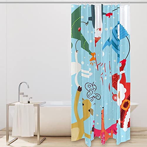 Rideau de douche original motif pingouin de Noël, cadeau idéal