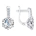 Produktbild SOKOLOV Jewelry 925 Silber Damen Ohrringe mit Swarovski Kristallen I Edle Ohrringe Damen Echt Silber Ohrschmuck I Exklusiver Designer Markenschmuck Damen-Schmuck 16 mm Klappcreolen Silber Zirkonia