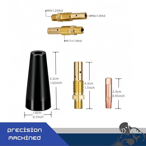 Image of 24PCS Flux Core Gasless Nozzle Welding Kit Flux Core Gasless Nozzle .030 inch & .035 inch Contact Tips Replacement MIG Welder Accessories,Compatible with Lincoln,Eastwood and more (.030 inch & .035 inch）