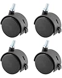 4 Pcs 1.5 Inch Swivel Caster Wheels with Locking Brake,Replacement Caster Wheels for Seats Shelves Shopping Baskets Cribs Appliances Equipment Industrial Equipment(Black)
