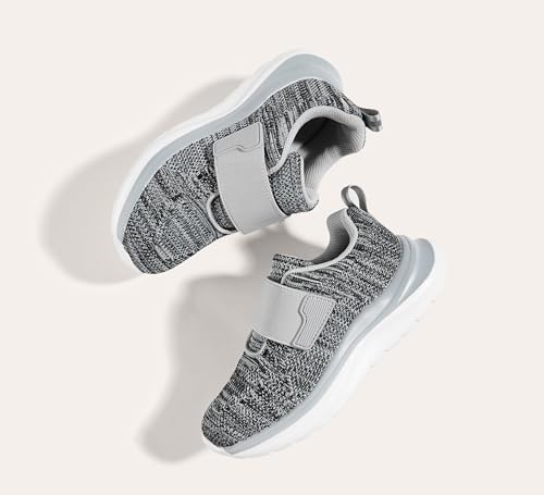 LUCKY STEP Boys Girls Tennis Shoes Kids Unisex Walking Running School Athletic Hook and Loops Strap Breathable for Toddler/Little Kid/Big Kid(Grey,Toddler 10) by LUCKY STEP - Used condition - Image 8