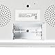 NEDIS Küche Radio FM-Radio | Unterschrank-Radio | 30 voreingestellte Sender | Display mit automatischem Dimmer | Weiß Silber/Weiss 1.40 m, RDFM4000WT