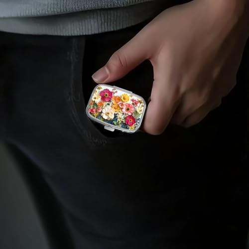 Image of Pill Box-2 Compartment Small Pill Case Portable for Pocket & Purse Single Pill Carrier Pill Container to Hold Vitamins Medication Fish Oil and Supplements BPA-Free