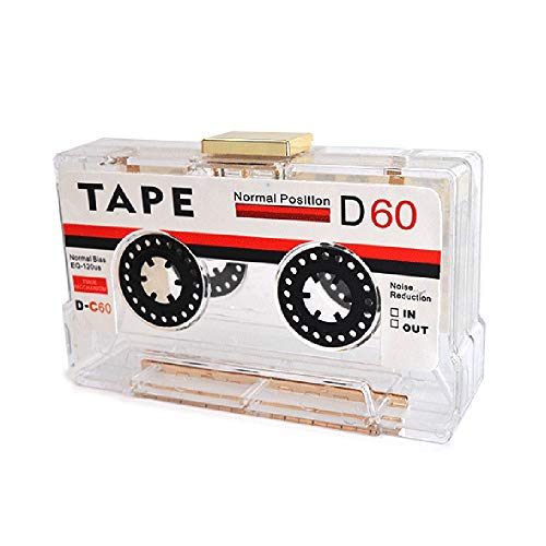 Image of QZUnique Tape Shaped Shoulder Bag Radio Recorder PU Crossbody Bag Women's Retro Evening Bag Handbag Clutch Purse