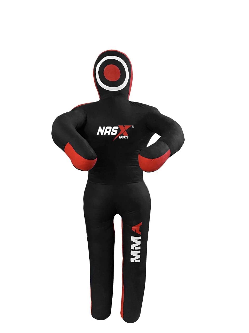 NASX Sports Grappling Canvas Dummy Jujutsu MMA Wrestling Judo Karate Boxing 4FT 5FT 6FT Unfilled (Black and Red, 5)