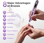 Electric Nail Drill 35000RPM,12-in-1 Nail File Portable USB-Rechargeable Cordless Nail Drill Professional with 9-Speed & LED Display Manicure Pedicure Nail Kits for Acrylic & Gel Nails(Purple)