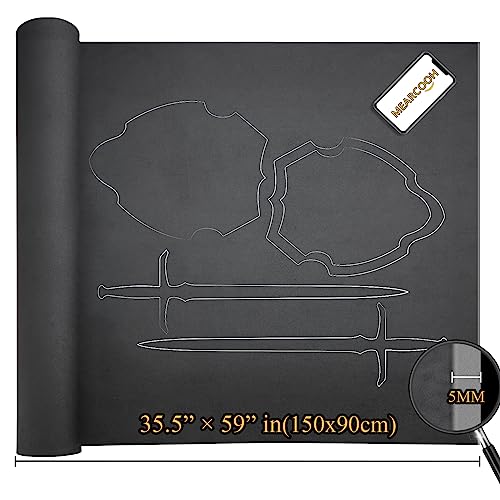 Image of MEARCOOH EVA Foam Cosplay Black 5mm Thick (1mm to 20mm) Large 35.5 inch x 59 inch Sheet Premium High Density 86 kg /m3 for Cosplay, Crafts Projects