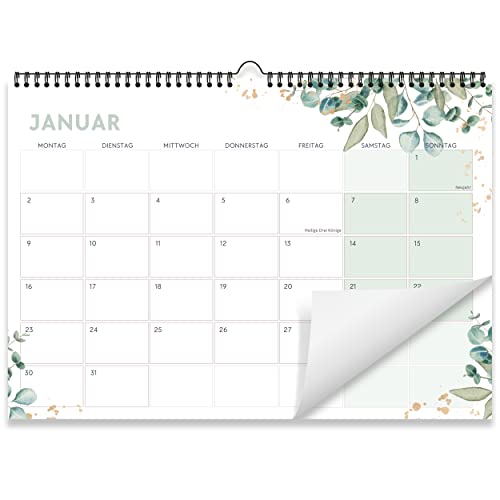 Kalender 2023 Wandkalender (Monatskalender im A4 Querformat) - Monatskalender 2023 für das ganze Jahr von Januar bis Dezember mit Ferienübersicht - Ideal als Paarkalender oder Familienplaner Cover