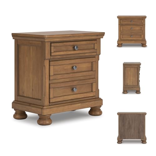 Image of Signature Design by Ashley 2-Drawer Wood Nightstand, Chestnut Brown
