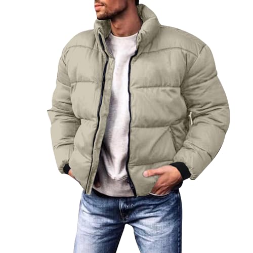 Genérico Cazadora Hombre Invierno Chaqueta Hombre Piel Jacket