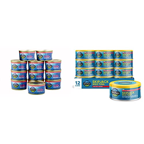 Wild Planet Canned Variety Pack, Pink Skinless Boneless Salmon, 7.5Oz, Skipjack Wild Tuna, 5Oz, No Salt Added, Pack Of 24 #TOP10