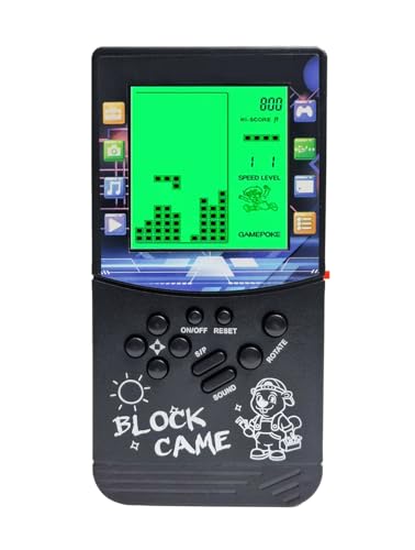 HLF Nueva Consola de Juegos de Bloques de Pantalla Grande con retroiluminación Verde 23 Juegos multimodo Integrados Puzzles Velocidad y dificultad Ajustables Adecuado como Regalo para los niños