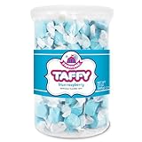 Fairtime Blue Raspberry Taffy, 21 oz Jar - Individually Wrapped Saltwater Taffy for Soft & Chewy Candy Gifts, Wedding Candy Favors for Guests, Buffet, Birthday Parties, Baby Shower - Kosher Certified