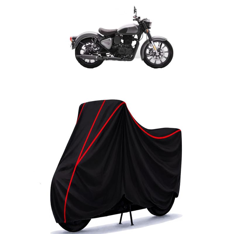Image of Classic 650 Bobber Water Resistant Bike Cover for All Motorcycles & Rain | Heavy Duty Taffeta Fabric | UV Protection, Dustproof, Scratchproof | All Weather Two Wheeler Body Cover with Elastic Bottom