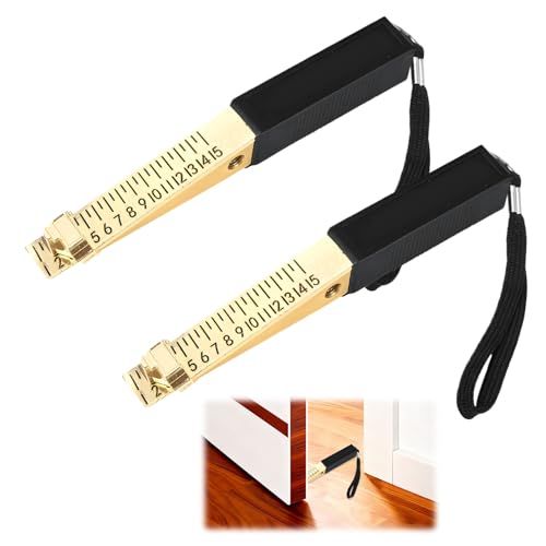2PCS Fire Door Gap Gauge Metal Door Gap Measuring Tool Door Gap Measuring Tool Accuracy 0.5mm Measuring Tool for Gate Gaps Feeler Survey Gate Gap Measure Welding Wedge Feeler Survey