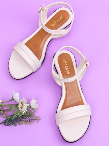 Image of TRASE Women's Fashion Kitten Heels Sandals | Elegant & Comfortable Block Heel for Women | Perfect Footwear for Festive, Wedding, Office & Everyday Style