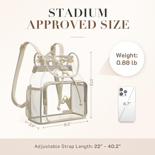 Image of Missnine Mini Clear Backpack for Stadium Events, Small Clear Bag Stadium Approved PVC for Festivals, Concert Sport Events (Morden, Black)