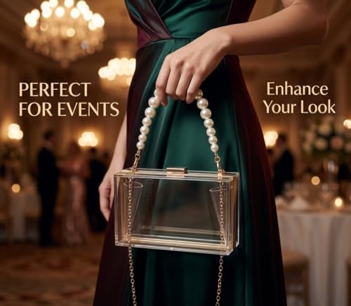 Image of Ladies Clear Acrylic Moon and Star Rhinestone Chain Bag Sparkly Transparant Clutch Purse for Women Evening