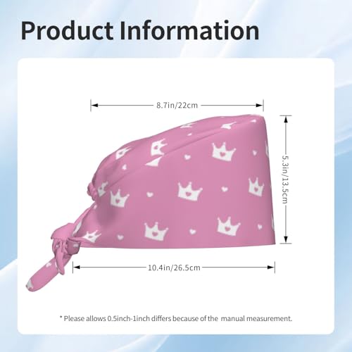 Image of Working Cap Scrub Cap with Sweatband Adjustable Unisex Women Tie Back Hat Nurse Surgical Caps