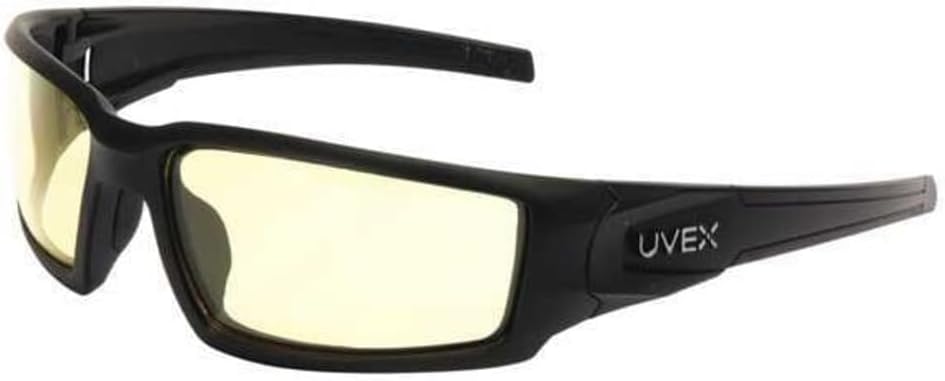 uvex Honeywell by Hypershock Safety Glasses, Black Frame with Amber Lens & HydroShield Anti-Fog Coating (S2942HS)